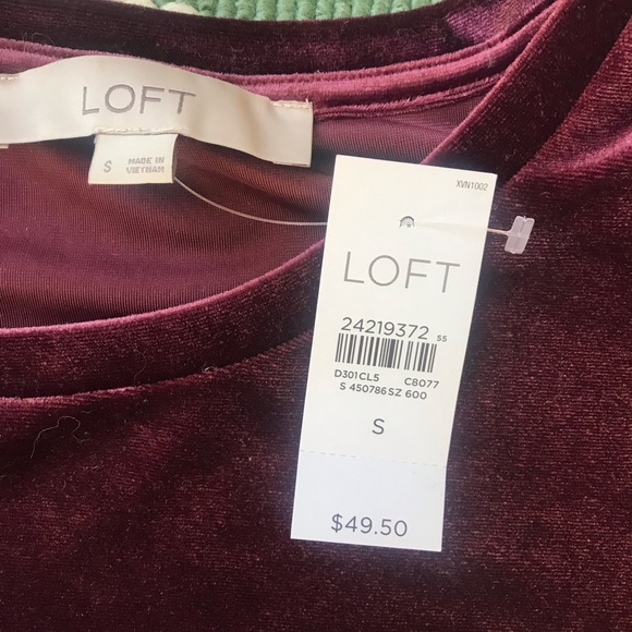 Loft velvet draw string NWT med Great for holidays - Picture 3 of 4